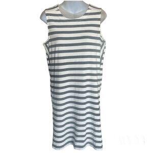 Vineyard Vines Women’s Black White Stripe Sleeveless Jersey Knit Shift Dress M